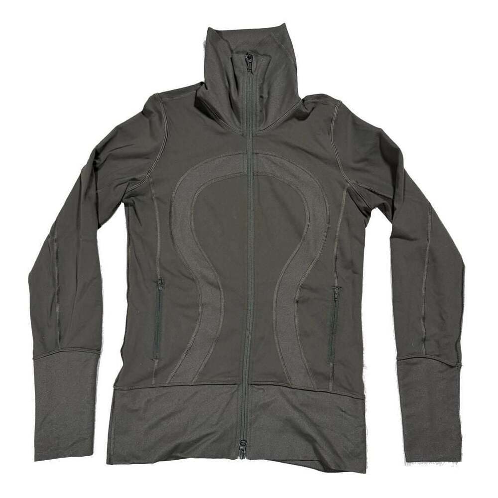Womens Lululemon In Stride Jacket Full Zip Charcoal Grey